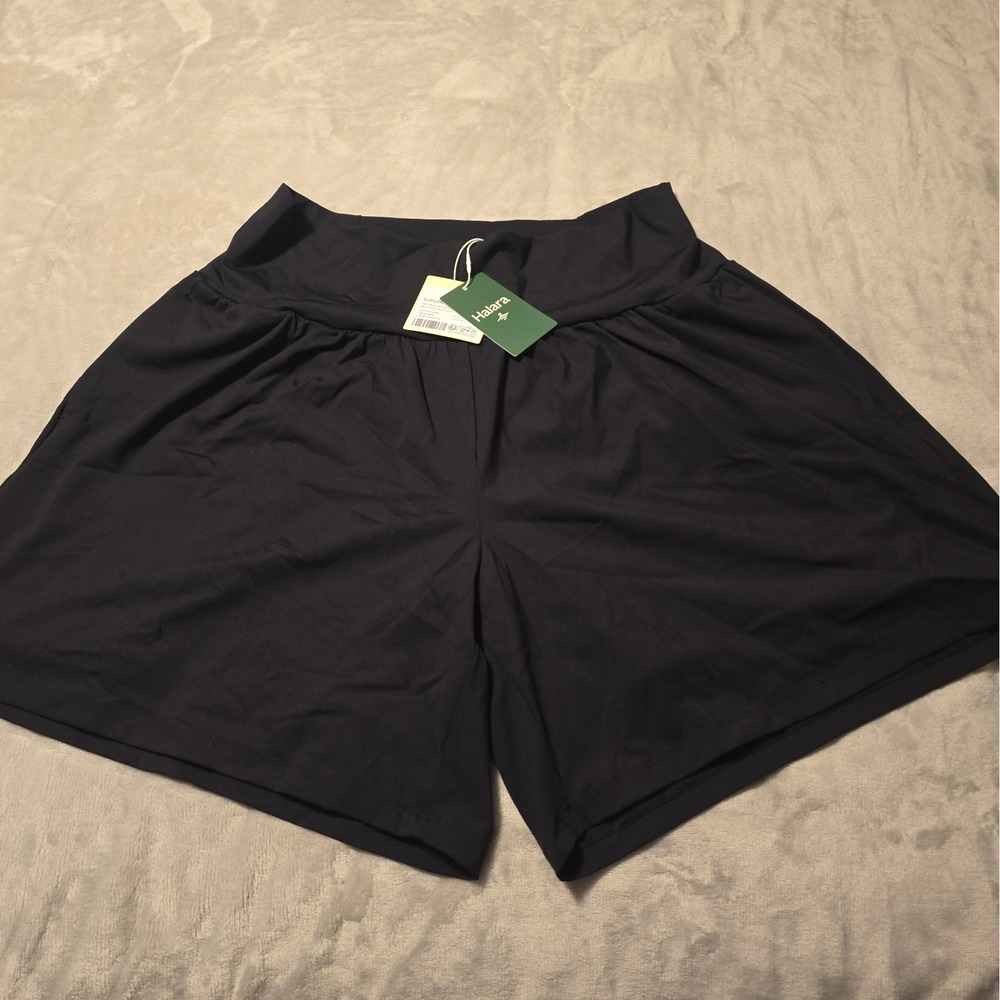 Halara SoftlyZero Airy High Waisted Running Shorts Womens 2X Black Nylon NWT